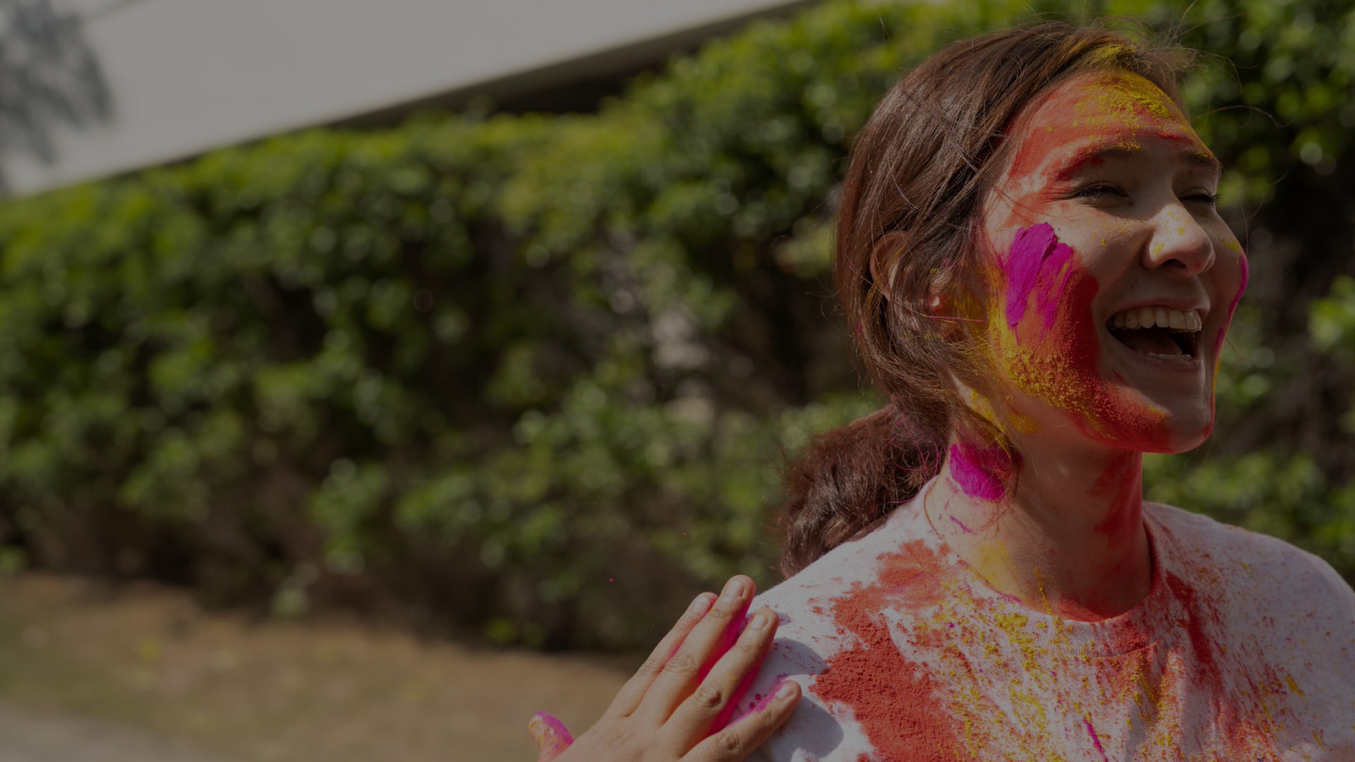 Visa employee Connie Bergquist participating in a color run activity