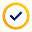Illustration of a checkmark within a circle.